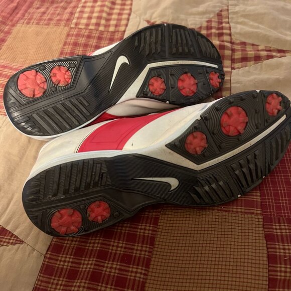 Nike Lunbar Saddle 612671-101 Pink/White leather Golf cleats - Picture 2 of 4